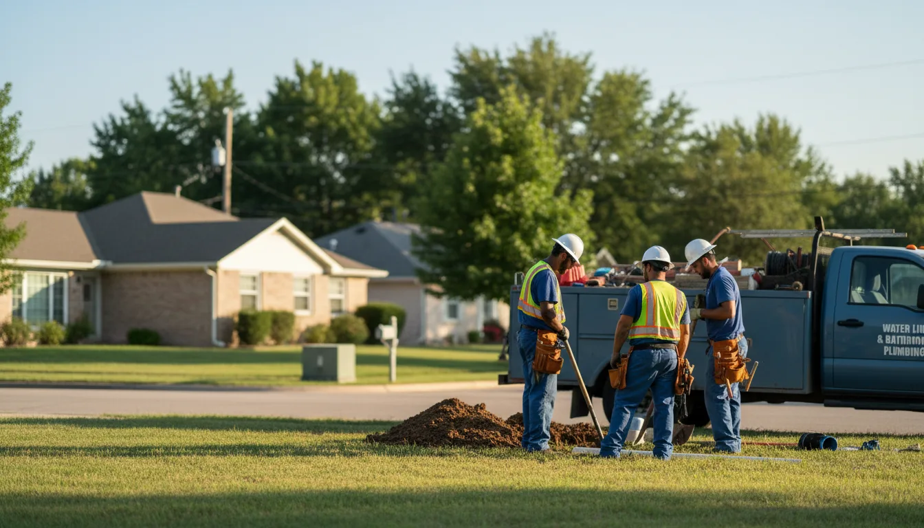 Residential water line and bathroom plumbing service in Bigelow, AR